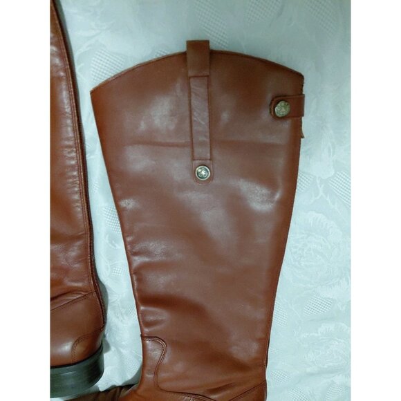 Sam Edelman Penny Whiskey Brown Leather Riding Boots Zip 10 M - Picture 8 of 16